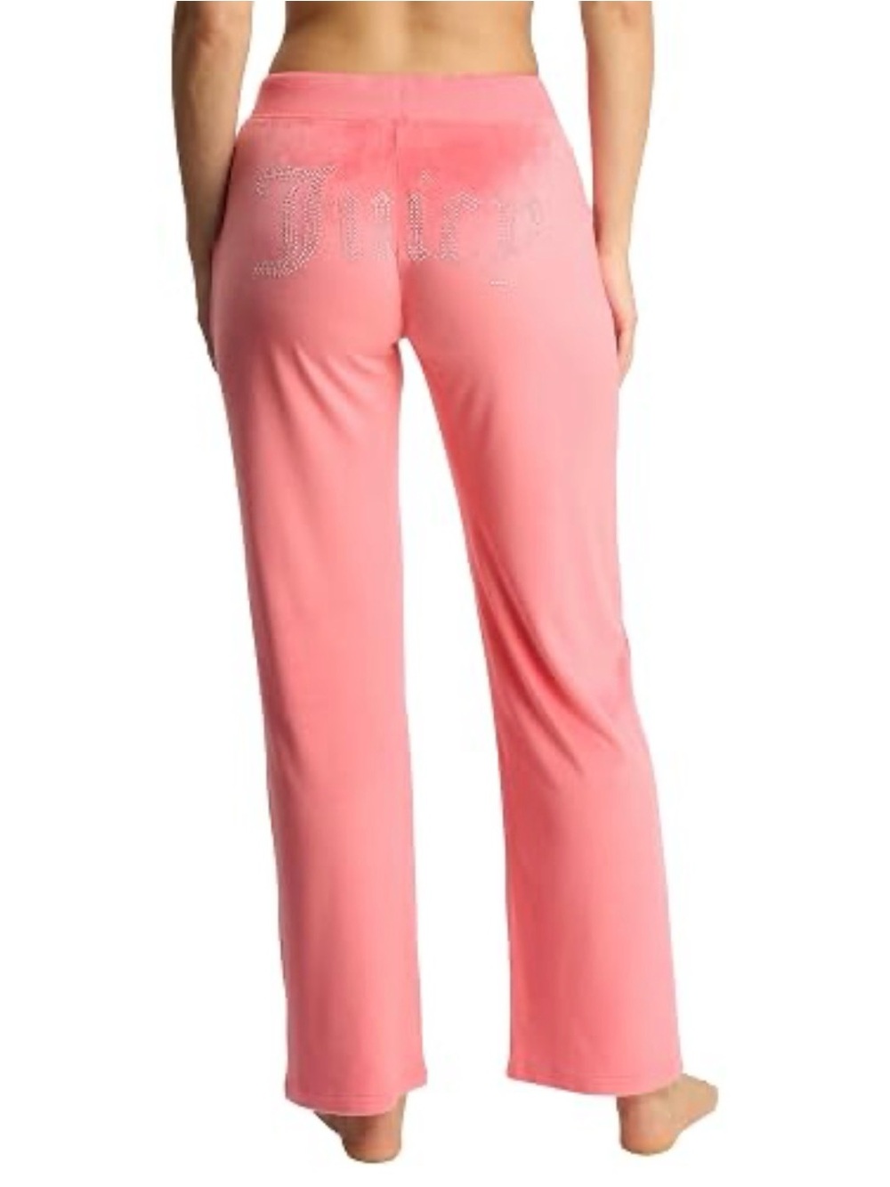 Juicy Couture Pink Velour Rhinestone Logo Sweatpants